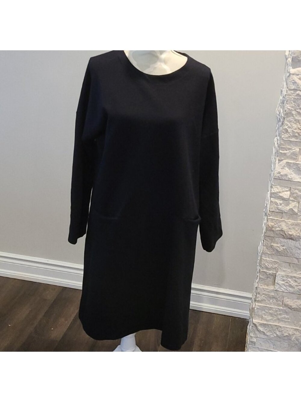 Zara blk oversized jersey dress w/ pockets